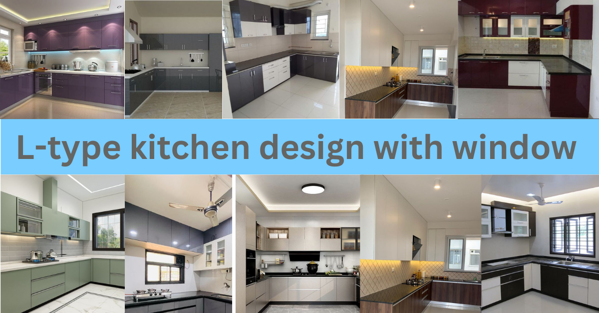 L-type kitchen design with window