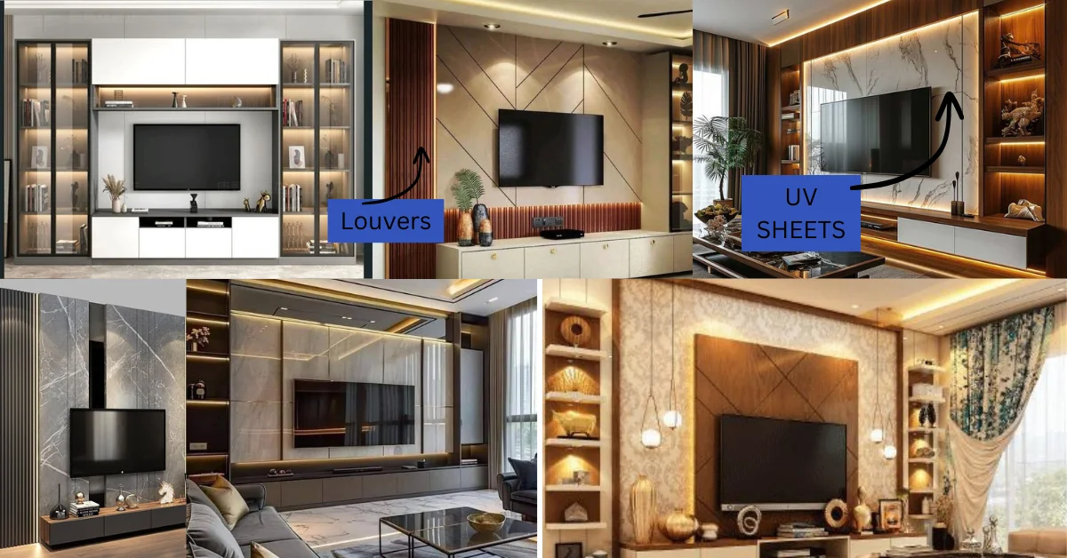 TV UNIT DESIGN WITH MANDIR